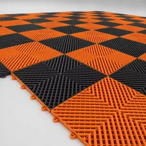 Interlocking PVC Garage Floor Grid Anti Slip Waterproof Drainage Flooring Mat Vented Open Grid Floor Tile Car Detailing Workshop