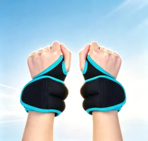 Iron Latin Dance Ankle and Wrist Weights with Thumb Loops, 1-2 LBS, for Running, Walking, and Jogging
