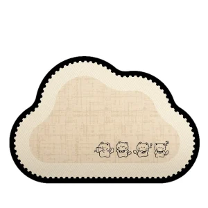 Irregular Cloud-Shaped Diatomite Bath Mat Water-Absorbent Anti-Slip Cat Floor Pad for Bathroom Doorway Entrance