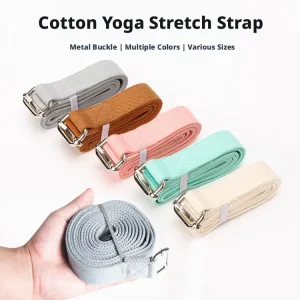 Iyengar Yoga Rope with Metal Buckle, Multi-Functional Training Belt for Non-Elastic Stretching