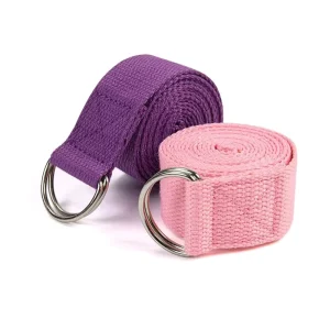 Iyengar Yoga Stretch Strap, Non-Elastic Poly-Cotton Rope, 2.5 m x 2.5 cm, Shoulder-Opening