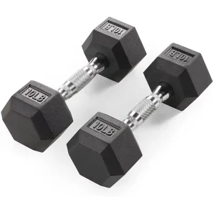 JIAHONG Portable Rubber Hexagonal Dumbbells for Whole Body Gym Training