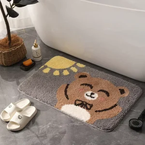 Japanese-Style Tatami Polyester Floor Mats, Soft, Absorbent, Quick-Dry, Non-Slip, for Bathroom and Kitchen, Home or Hotel