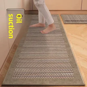 Japanese-style Kitchen Floor Mat Water-oil-absorbent Scrub-resistant Dirt-resistant Household square Polyester Mat Doormat