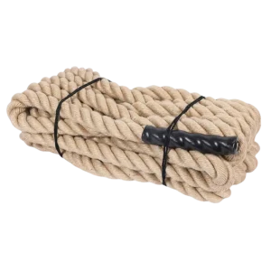 Jute Battle Rope 1.5 or 2 Inch Diameter 30, 40, or 50 FT Length for Home Gym Training