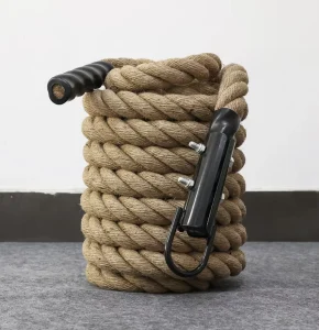 Jute Battle Rope with Hook 38mm 50mm Climbing Rope for Indoor and Outdoor Training