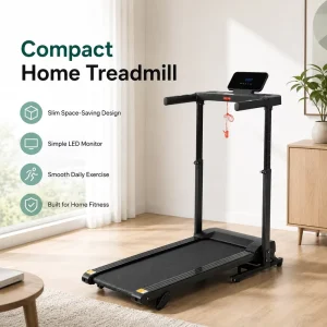 K FIT GSTK 4000 Foldable Treadmill 3 Level Incline 12KMH 2HP Motor with Bluetooth Music Hand Pulse LED Display Home Fitness