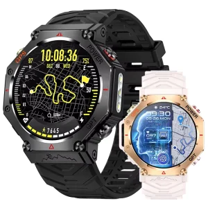 KC91 Smartwatch with GPS, Flashlight, AI Dial, Compass, Health Monitoring, 3ATM Waterproofing