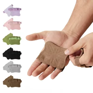 KS 6136/6137 Cowhide Leather Hand Guards, Weightlifting Half-Finger Anti-Slip Palm Grips