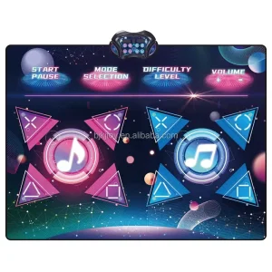 Kids 2-Player and Single-Player Electronic Dance Mat with Light-Up 12 Modes