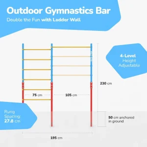 Kids Climbing Ladder With Pull up Bar Indoor Playground Gym Equipment for Children Home Playroom and Nursery Use