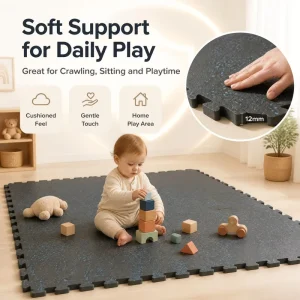 Kids EVA Soft Interlocking Puzzle Play Mat for Baby Crawling, Nursery, and Playroom