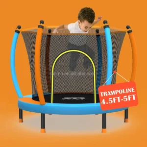 Kids Fitness Mini Trampoline 55 Inch Indoor Home Use for Children with Safety Net