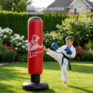 Kids Free-Standing Heavy Punching Bag PVC with Water and Sand Filling for Boxing Training