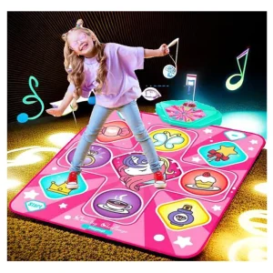 Kids Light-Up Electronic Dance Mat with Music, Musical Playing Carpet Toy