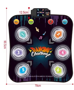 Kids’ Light-Up Electronic Music Dance Mat with Dual Light Guide, Ages 3+