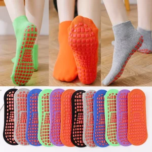 Kids Non-Slip ABS Cotton Trampoline Socks, Crew Style, Breathable