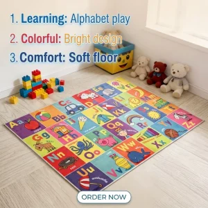 Kids Washable Traffic City Game Floor Mat for Kindergarten and Early Education