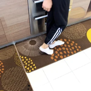 Kitchen Water-Absorbent Non-Slip Oil-Resistant Machine-Washable Long Strip Floor Mat for Home and Bedroom