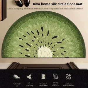 Kiwi Fruit Pattern Custom Cut Doormat Anti-Slip Wear-Resistant Dust-Removing PVC Coil Entryway Mat
