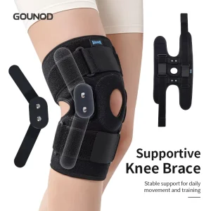 Knee Brace with Aluminum Side Stabilizers, Open Patella, Shock-Absorbing and Breathable Design