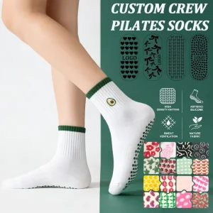 Knitted Athletic Anti Slip Grip Sports Yoga Ballet Ballerina Pilates Socks for Women Custom Logo