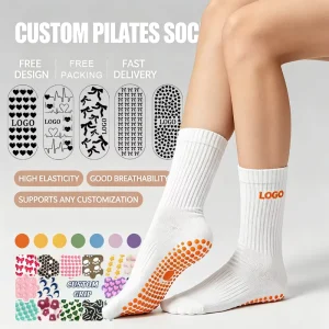 Knitted Cotton Anti-Slip Women’s Grip Yoga Pilates Ballet Athletic Sports Socks