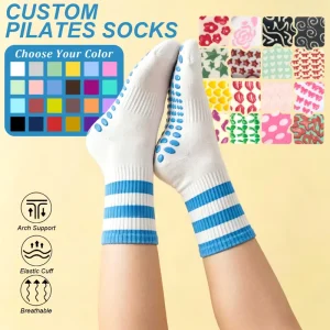 Knitted Cotton Yoga Socks Anti-Slip Women’s Ballet Grip Pilates Athletic Socks