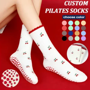 Knitted Logo Cotton Anti Slip Grip Yoga Sports Ballet Pilates Socks for Women Custom