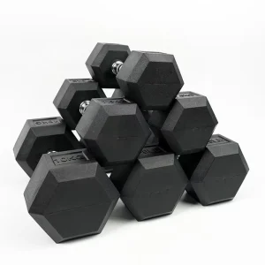 LBS Rubber Hex Dumbbells 2.5kg-60kg Home Gym Arms and Legs Strength Training