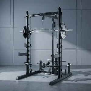 LC JR 3003A Heavy Duty Stainless Steel Power Rack Squat Cage Multi Function Commercial Gym Equipment Lat Pull Attachment