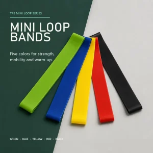 LC TPE Exercise Bands Silicone Gel Elastic Strip High Elasticity Waterproof Durable Medium Resistance (5LB) Portable Fitness Set