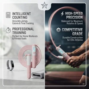 LED Display Smart Jump Rope with Calorie Counter and Adjustable Steel Wire Core PVC Casing for Aerobic Fitness Gym