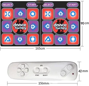 LED Electronic Light-Up Dance Floor Mat with USB Interface, Double Pads, PVC/PU Material