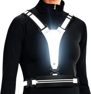 LED Reflective Running Vest USB Rechargeable Lightweight Breathable Safety Gear for Night Jogging Cycling Walking Outdoor Sport