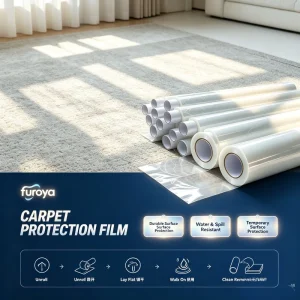 LLDPE Protective Film Soft Plain Surface Machine Grade 50cm x 300m Roll Strong Structure Smooth Release