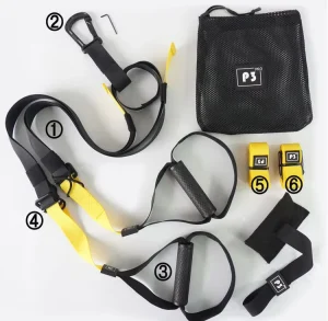 LT82037 Home Training Rope Rubber Handle Belt Gym Professional Adjustable Suspension Trainer Straps 1000kg Capacity
