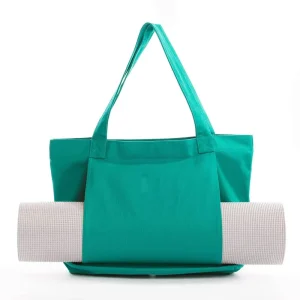 Large-Capacity Washable Cotton Canvas Shoulder Tote Bag for Outdoor Pilates and Yoga