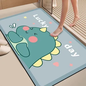 Large Floor Mat Door Mat Area Rug Indoor Carpet Soft Plush Non-Slip Absorbent Washable Cute Bear Welcome Home Printed Entrance