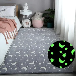 Large Glow-in-the-Dark Playroom Rug for Kids, Boys and Girls, Ages 1-3
