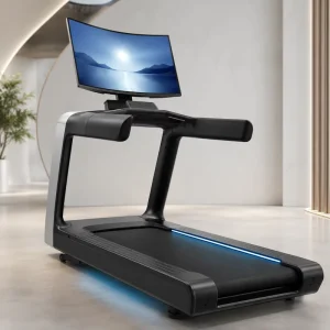 Large Screen Electric Commercial Treadmill with 32 Inch Screen Mirroring and Display
