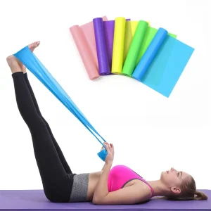 Latex Elastic Resistance Exercise Bands for Pilates, Yoga, Strength Training, and Stretching