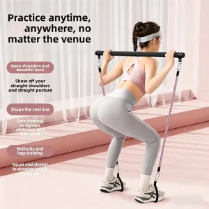 Latex Pedal Resistance Trainer Set Elastic Shoulder Back Exercises Equipment for Children Band Fitness Strap & Trainer Set