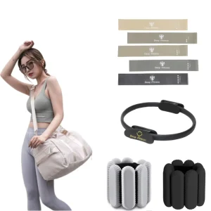 Latex Pull-Up Resistance Band Silicone Ankle Weight Pilates Ring Set