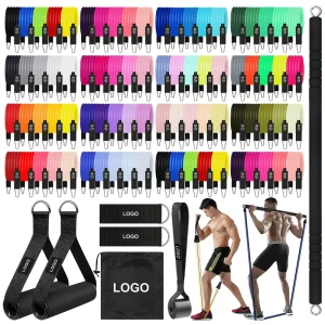 Latex Resistance Bands and Tension Tubes Set for Full-Body Exercise