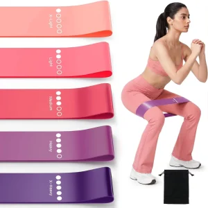 Latex Resistance Loop Band Set with 5 Strength Levels for Gym and Body Training