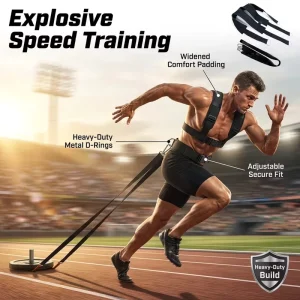 Latex Resistance Sled Harness Strap Pull Up Vest Speed & Resistance Training Band for Running Exercise