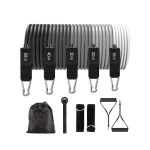 Latex and TPE Toning Tubes Set Multiple Resistance Levels Workout Bands for Fitness and Rehabilitation Routines