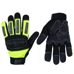 Leather Anti-Slip Safety Gloves with Adjustable Full-Finger Buckle Closure for Cycling Outdoor Sports Tactical Use