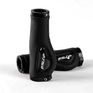 Leather Bicycle Anti-Shock Handlebar Grips Shock-Absorbing Ergonomic Anti-Slip Soft Silicone Bike MTB Grips